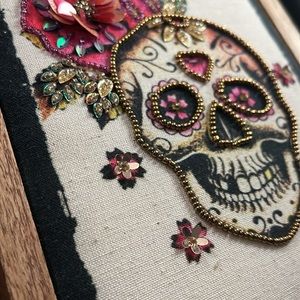 Sugar Skull Wall Decor Cushioned Texture